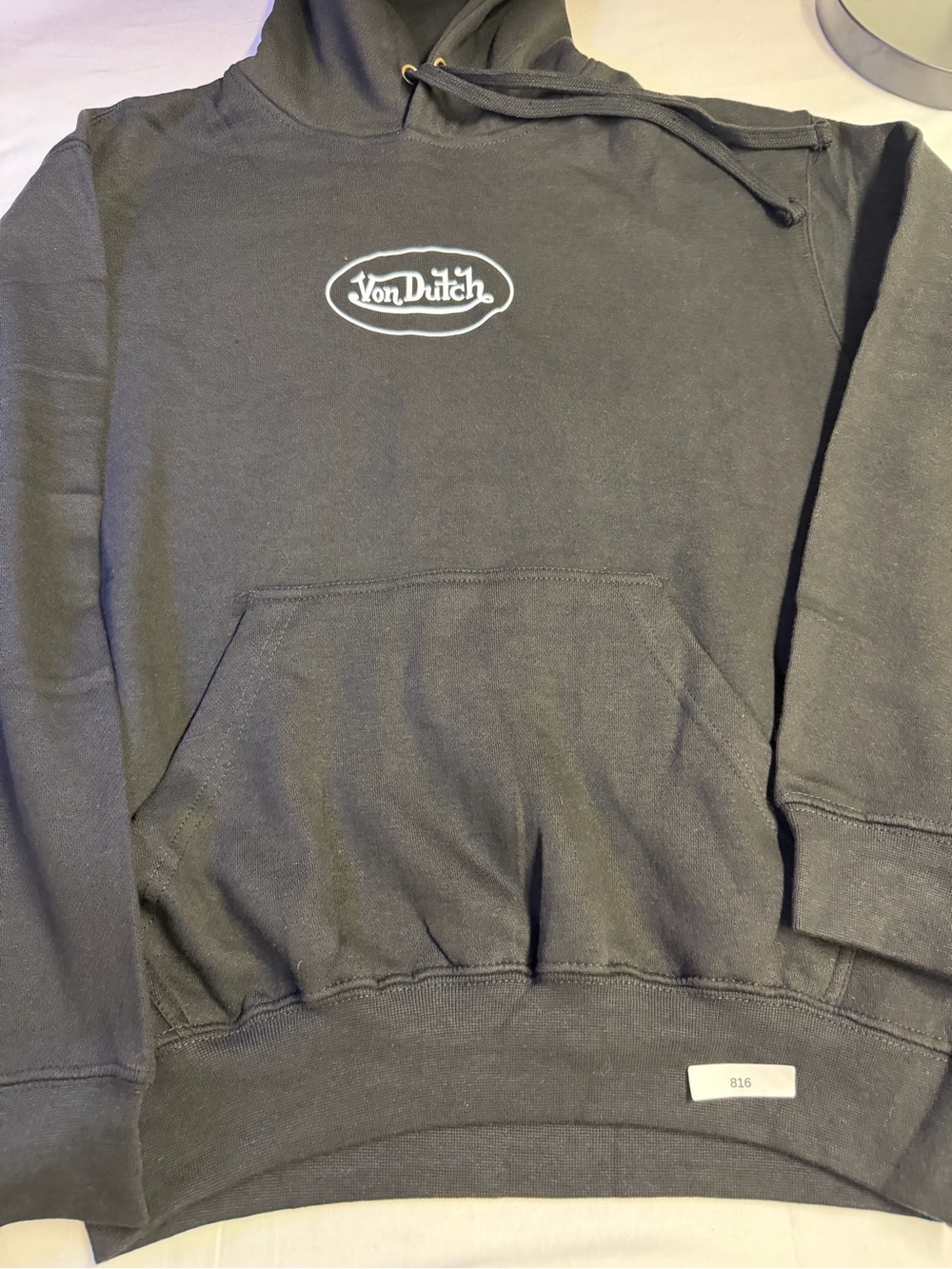 Von Dutch Black Pullover Hoodie with White Logo